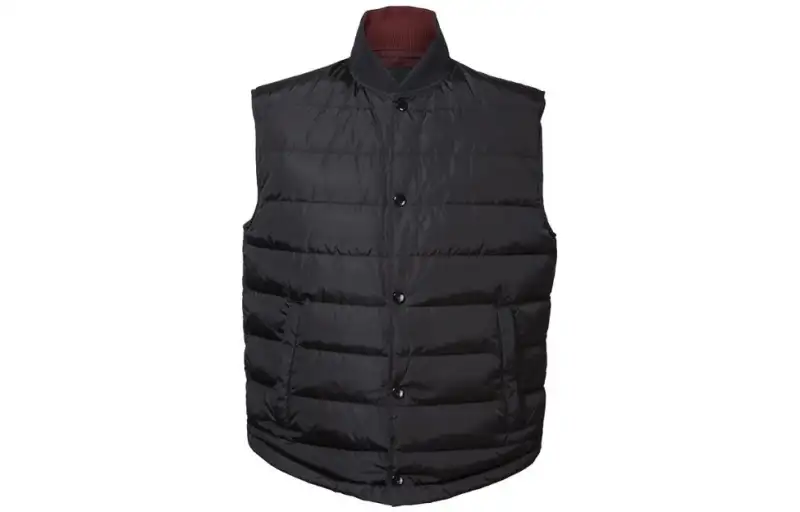 PRADA Vests Men's Black V Neck Moderate Other