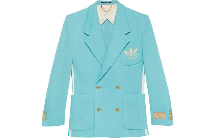 GUCCI x Adidas Originals SS22 Business Suit Coat Men's Blue
