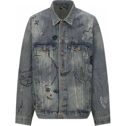 Balenciaga Denim Jacket Loose Fit Men's Blue
