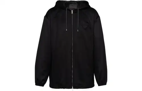 PRADA Jackets Men's Black Hooded Moderate Other
