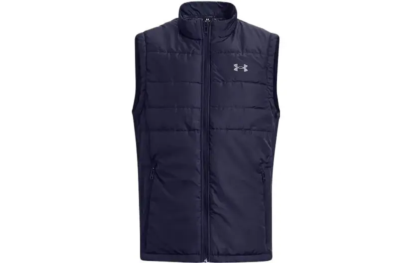Under Armour Vests Men's Navy Blue Stand Collar Moderate Workwear