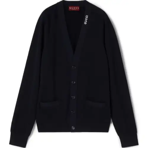 GUCCI Silk Cotton Cardigan With Intarsia