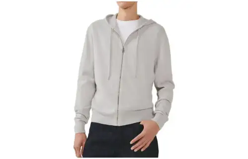 HERMES Jackets Men's Gray Hooded Moderate Other