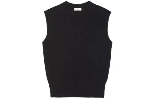 SAINT LAURENT Vests Men's Black V Neck Moderate