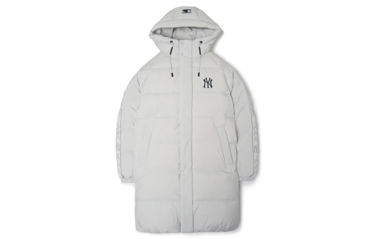 MLB New York Yankees Down Jackets Unisex Light Gray Hooded Thickened Other