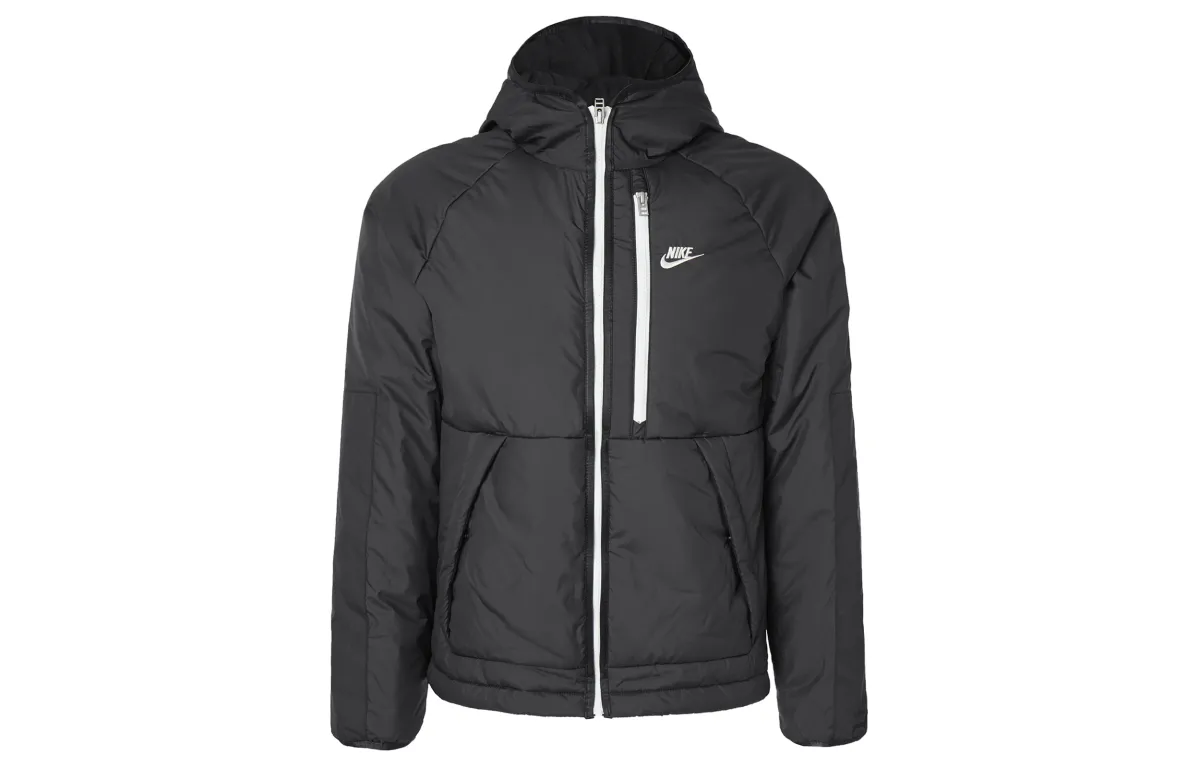 Nike Puffer Jackets Men's Black Hooded (Non-detachable) Moderate Straight Fit