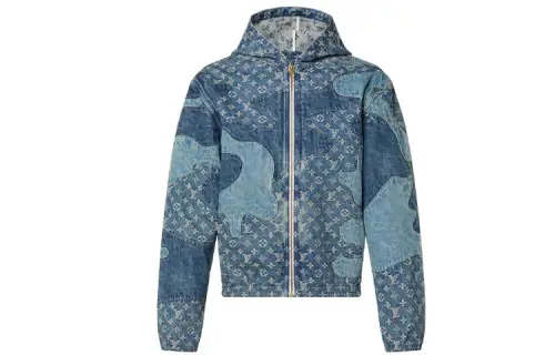 Louis Vuitton x Nigo 2010s patchwork hooded denim jacket