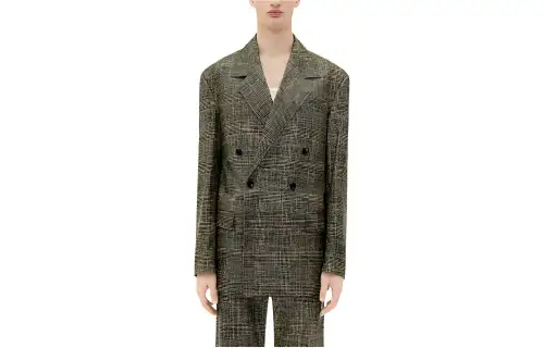 Bottega Veneta Business Suits Men's Green Suit Collar Moderate Business Suit