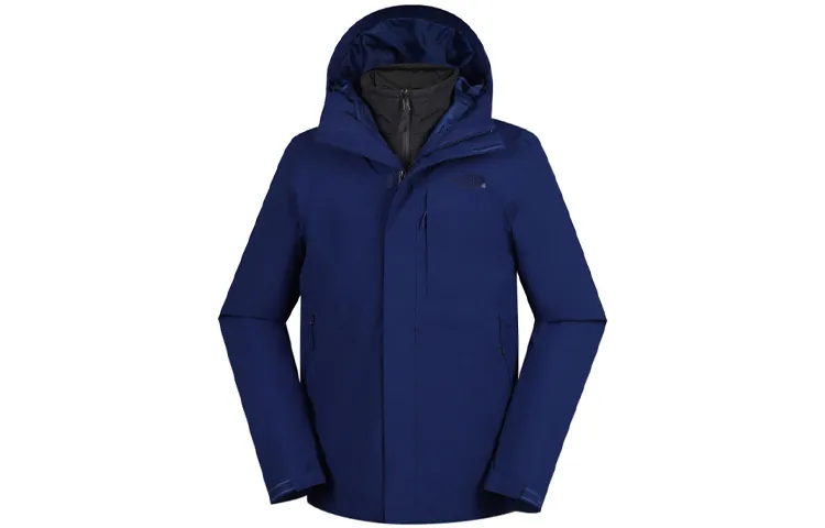 THE NORTH FACE Windbreaker Jackets Men's Blue Hooded Moderate 2-in-1