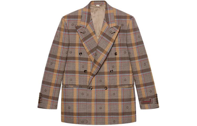 【Previous Season】check-pattern wool blazer