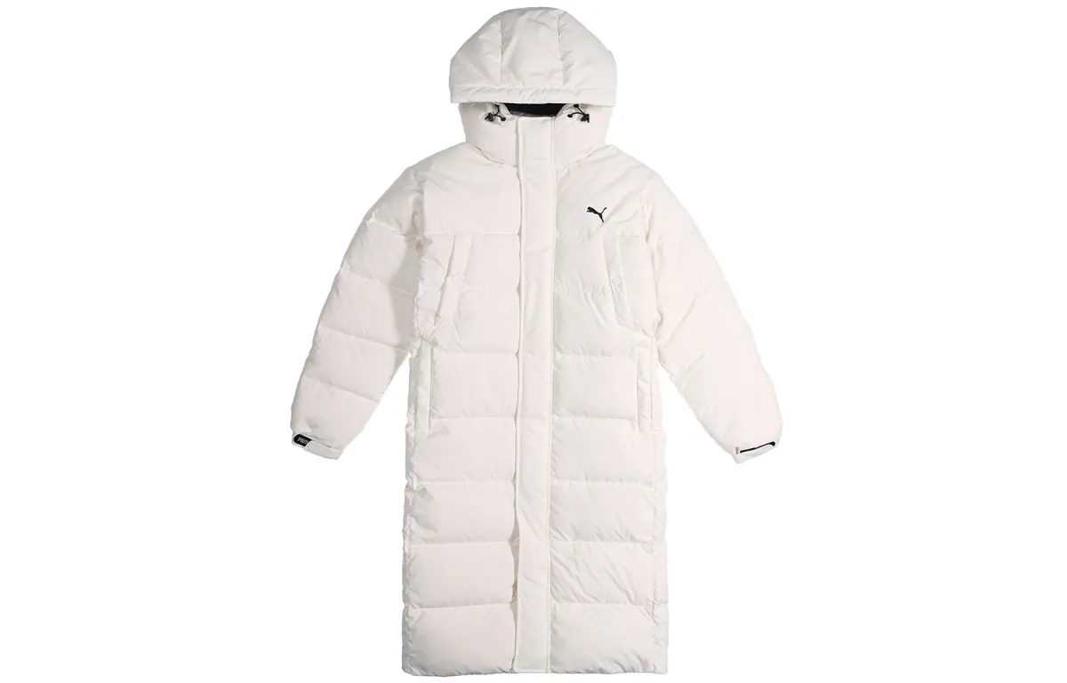 PUMA Down Jackets Unisex White Hooded Moderate Other