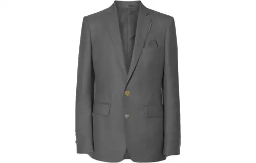 Burberry Business Suits Men's Gray Suit Collar Moderate Business Suit