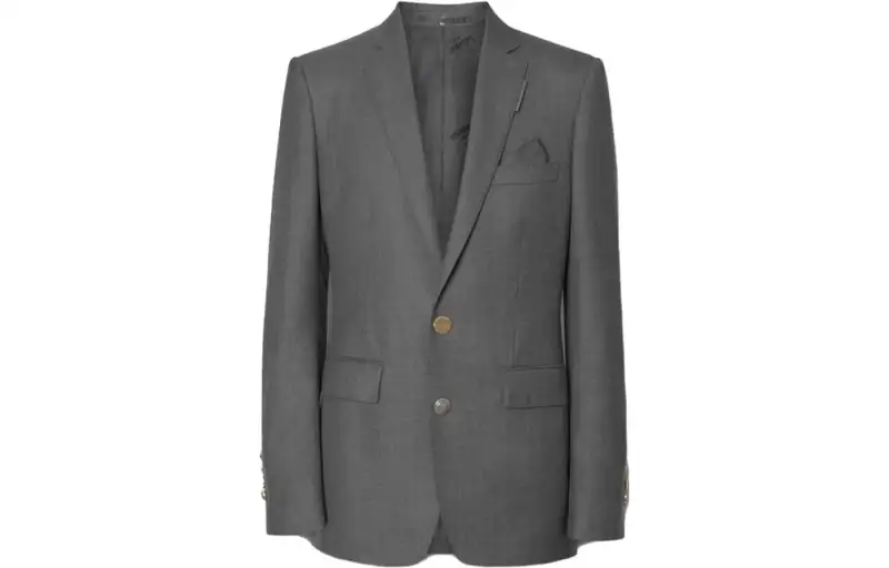 Burberry Business Suits Men's Gray Suit Collar Moderate Business Suit