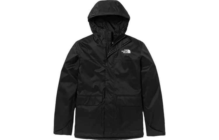 THE NORTH FACE Outdoor Hiking Waterproof, Windproof, And Breathable Windbreaker Jacket Men's Black