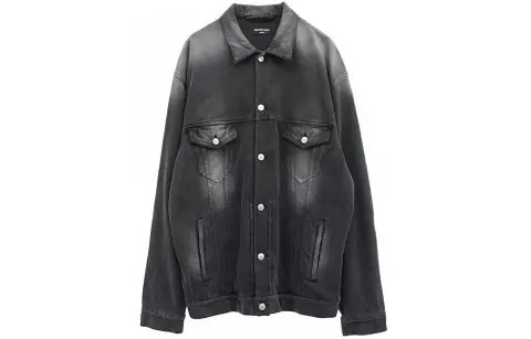 Balenciaga Denim Jacket Loose Fit Men's Black