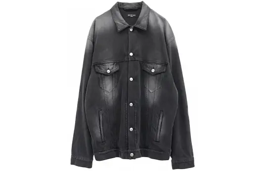 Balenciaga Denim Jacket Loose Fit Men's Black