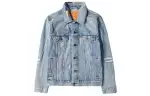 Levis Denim Jackets Men's Blue Lapel Moderate Straight Fit