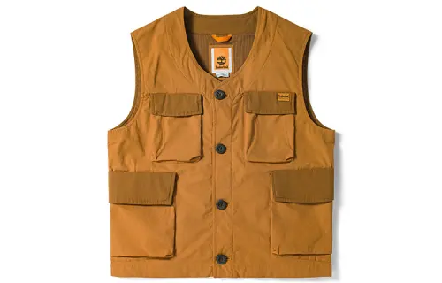 Timberland Vests Men's Wheat Collarless Moderate Urban Techwear