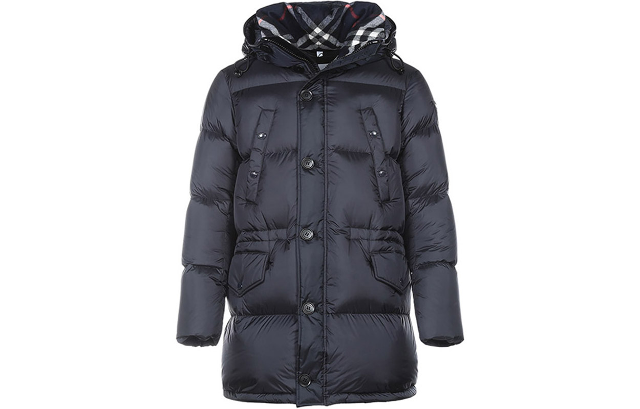 Мужской пуховик Burberry Down Jacket (темно-синий)