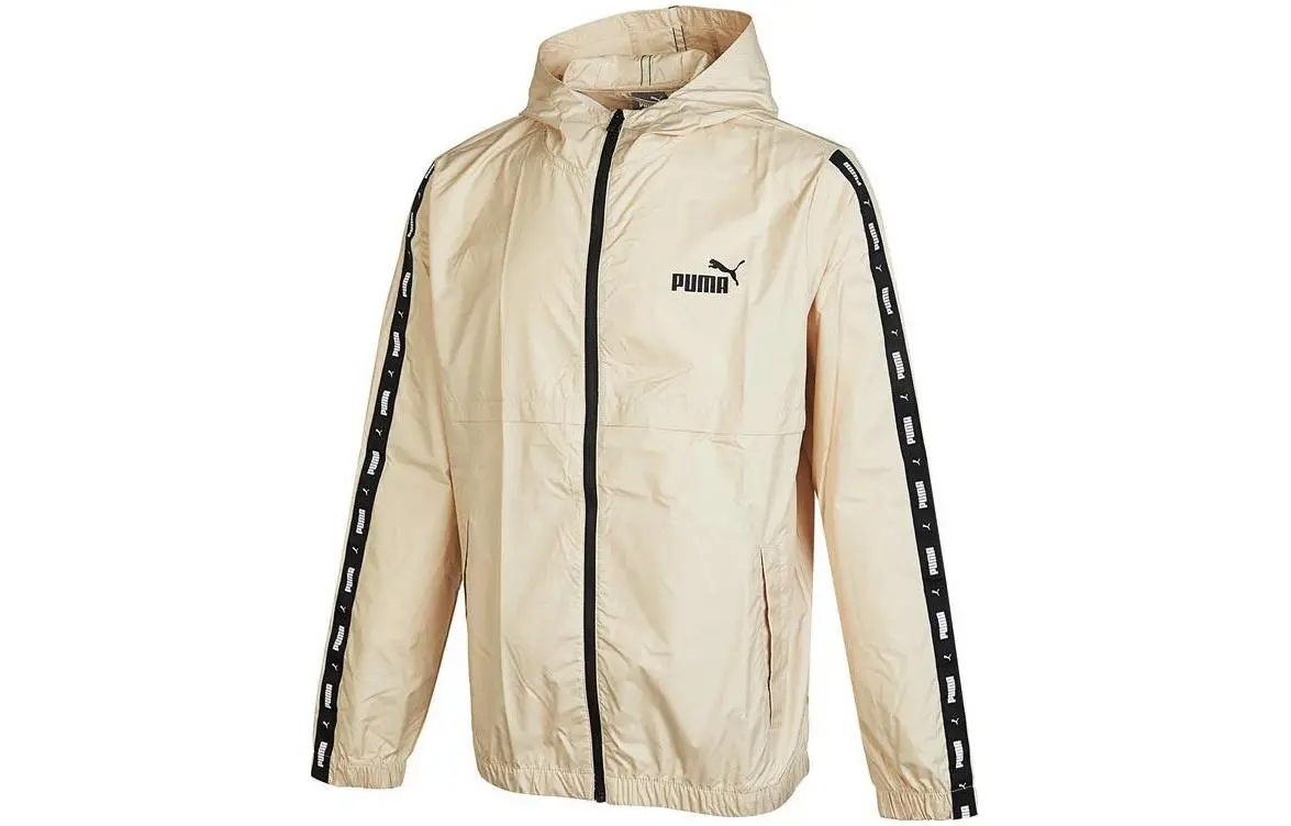 PUMA Jackets Men's White Hooded (Non-detachable) Moderate Straight Fit