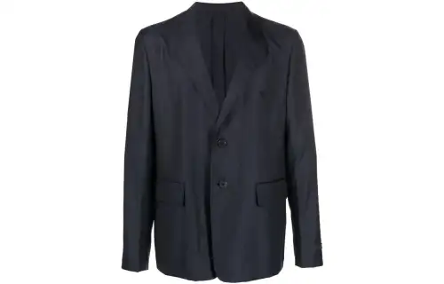 PRADA Business Suits Men's Black Suit Collar Moderate Business Suit