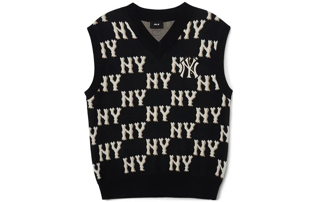 MLB New York Yankees Vests Unisex Black V-neck Moderate Other