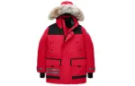 Canada Goose Down Jackets Men's Red Hooded Moderate Parka Down Jacket