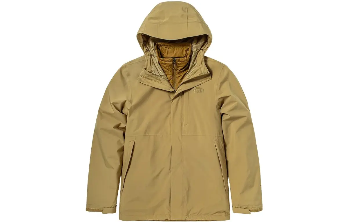 THE NORTH FACE Outdoor Hiking Waterproof, Windproof, Thermal, Water Repellent Windbreaker Jacket Men's Khaki
