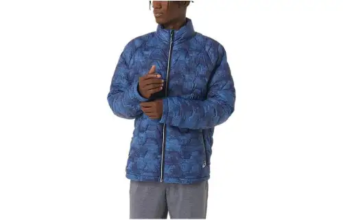 ASICS Jackets Men's Blue Stand Collar Moderate Other