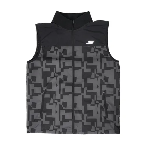 Skechers Vests Men's Caviar Black Lapel Thin Other