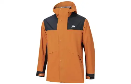Anta Waterproof, Windproof, And Breathable Windbreaker Jacket Unisex Amber Yellow