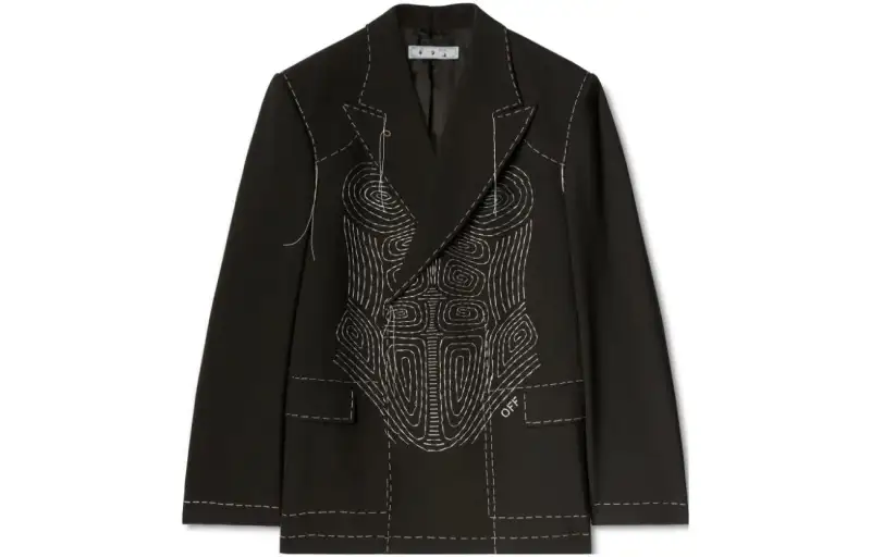 OFF-WHITE Runway Body Stitch double-breasted jacket