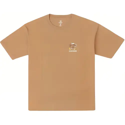 Converse T Shirts Men's Brown Crew Neck Moderate Straight Fit