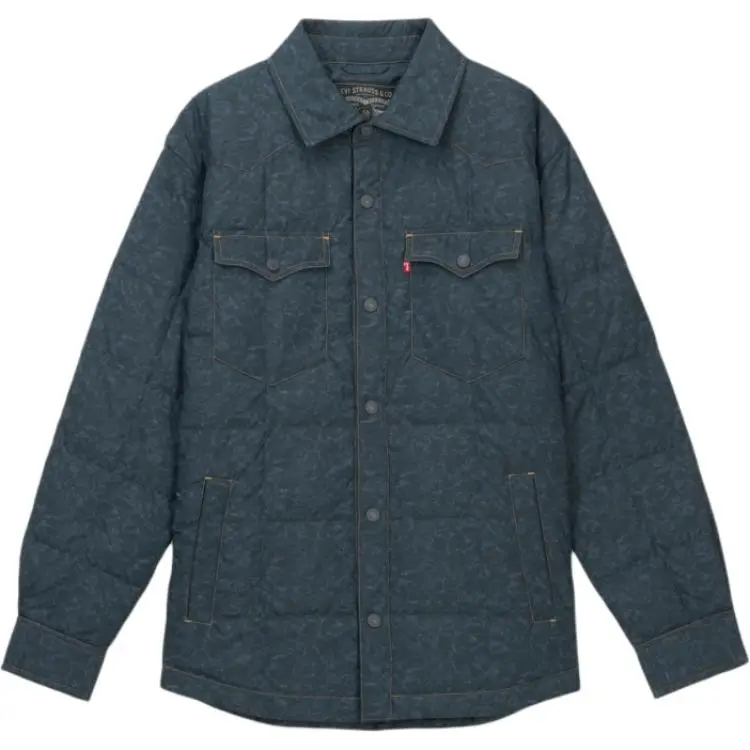 Levi's Down Jackets Men's Dark Black Blue Lapel Moderate