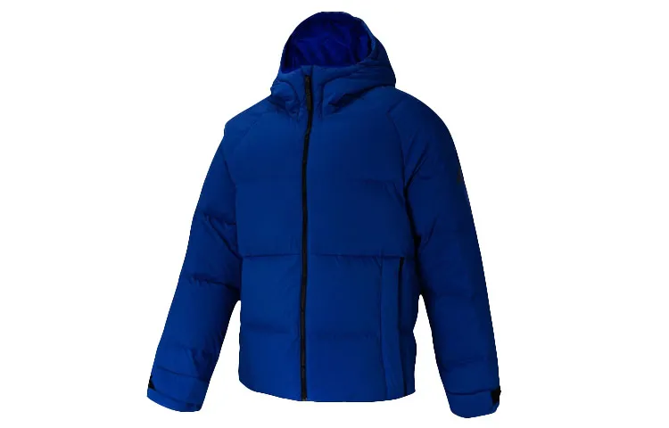 Adidas Down Jackets Men's Royal Blue Hooded Moderate Straight Fit