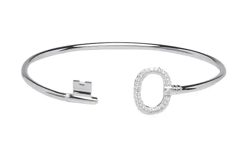 TIFFANY & CO. 18K White Gold With Diamond Bracelets Women's Silver