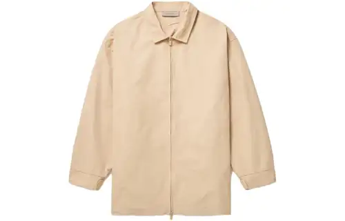 Fear of God Essentials SS23 Barn Jacket Sand solid color zipper lapel shirt American heavy jacket men and women same style sand white
