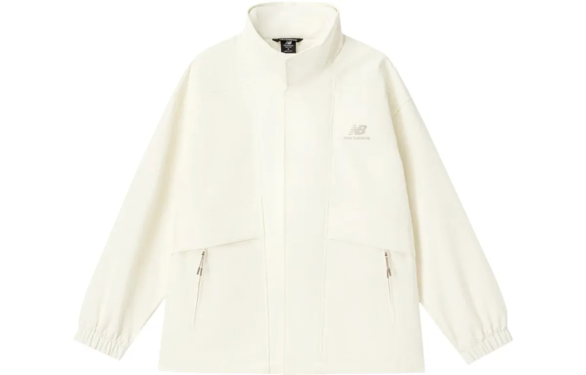 New Balance Jackets Men's White Stand Collar Moderate Other