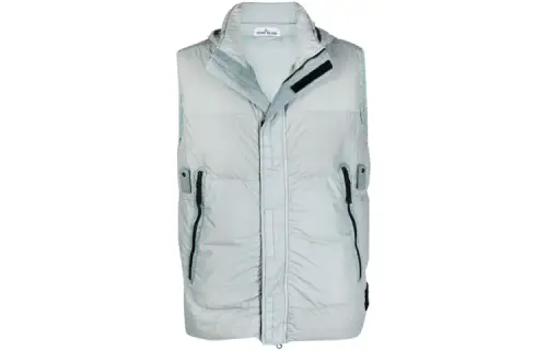 STONE ISLAND Vests Unisex Blue Stand Collar Moderate Other