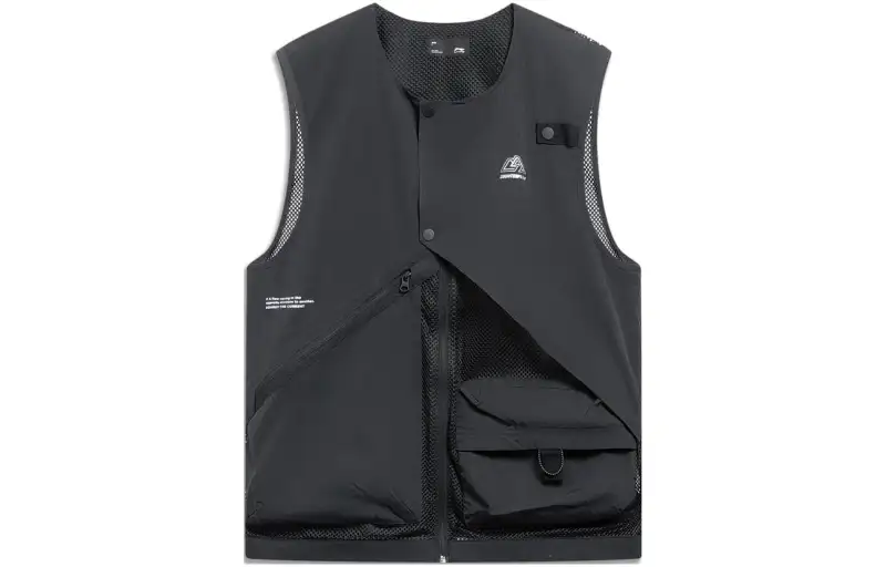 Li Ning CF Tracing Vests Unisex Black Crew Neck Moderate Workwear
