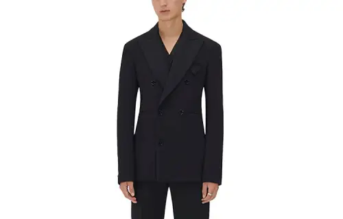 Bottega Veneta Business Suits Men's Black Suit Collar Moderate Business Suit