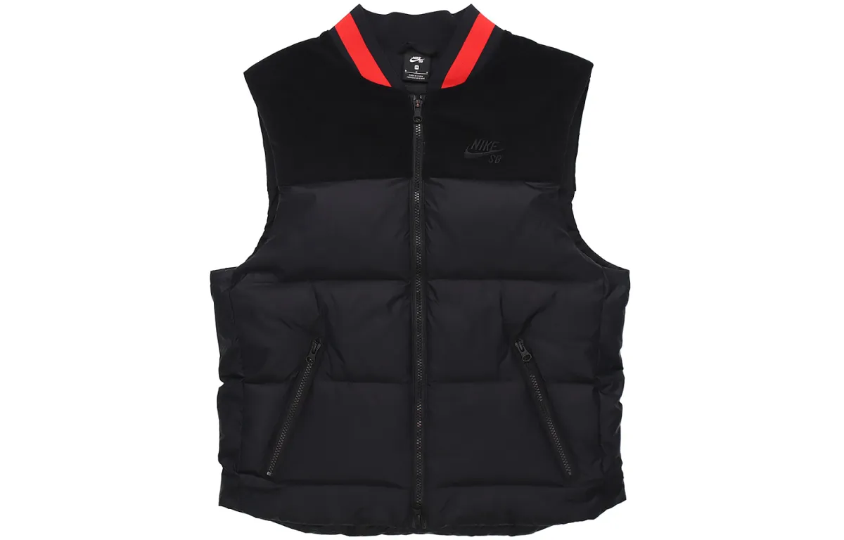 Nike Down Jackets Men's Black Stand Collar Without Hood Moderate Other