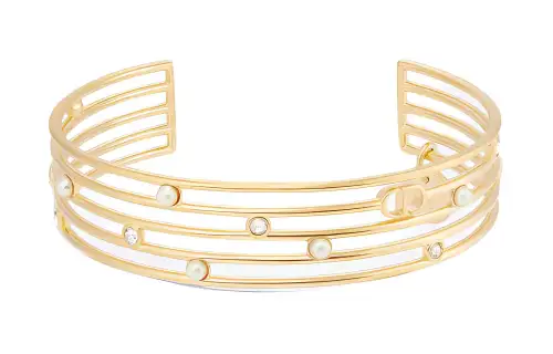 DIOR Metal, Resin, Pearl, Crystal Bangles Women's Gold