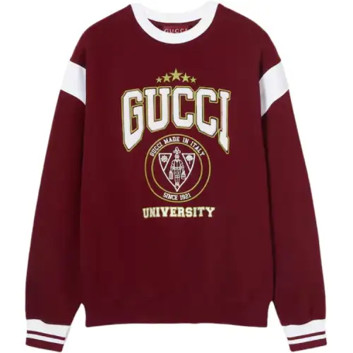 GUCCI Sweatshirts Men's Red Crew Neck Thickened