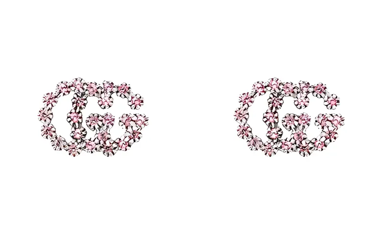 GUCCI GG Running Stud Earrings Women's Pink