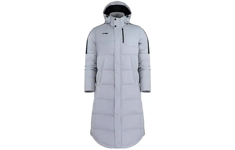 Li Ning Down Jackets Men's Snow Gray Hooded Thickened