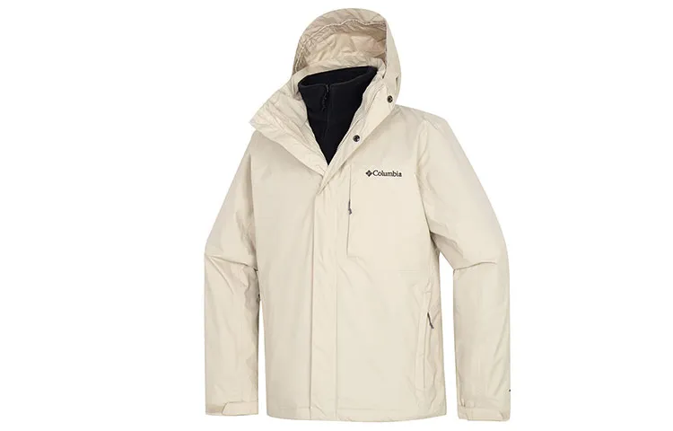 Columbia Outdoor Hiking Waterproof, Windproof, Abrasion Resistant, Thermal Windbreaker Jacket Men's Beige