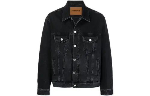 Vetements logo-print cotton denim jacket