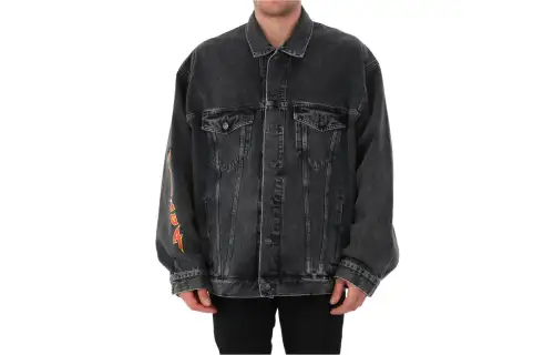 Balenciaga Washed Metal Oversized Denim Jacket