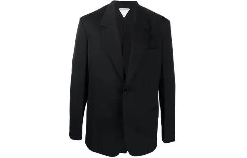 Bottega Veneta Business Suits Men's Black Suit Collar Moderate Business Suit